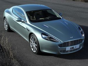 Preview wallpaper aston martin, rapide, 2009, green, top view, cars, asphalt