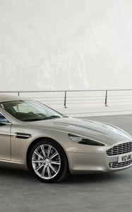 Preview wallpaper aston martin, rapide, 2009, gray, side view, style