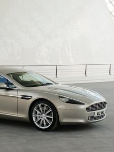 Preview wallpaper aston martin, rapide, 2009, gray, side view, style