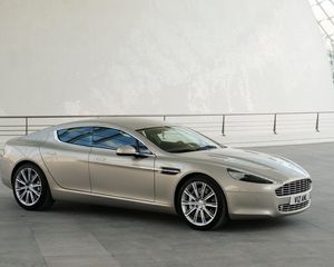 Preview wallpaper aston martin, rapide, 2009, gray, side view, style