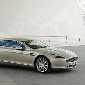 Preview wallpaper aston martin, rapide, 2009, gray, side view, style