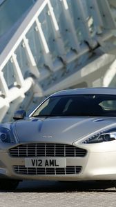 Preview wallpaper aston martin, rapide, 2009, silver, front view, auto