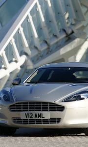 Preview wallpaper aston martin, rapide, 2009, silver, front view, auto