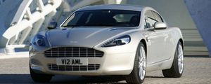 Preview wallpaper aston martin, rapide, 2009, silver, front view, auto