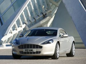 Preview wallpaper aston martin, rapide, 2009, silver, front view, auto