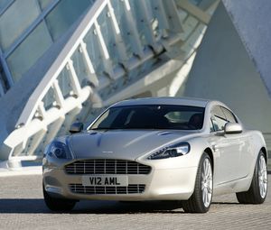 Preview wallpaper aston martin, rapide, 2009, silver, front view, auto