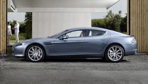 Preview wallpaper aston martin, rapide, 2009, blue, side view, style, asphalt