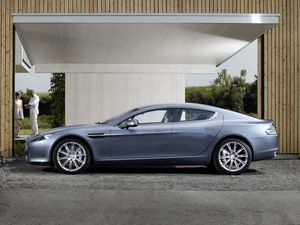 Preview wallpaper aston martin, rapide, 2009, blue, side view, style, asphalt