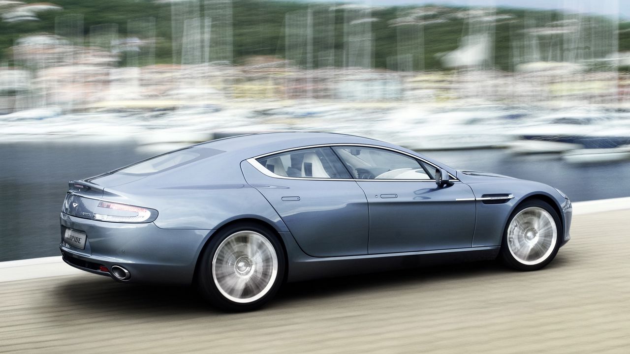 Wallpaper aston martin, rapide, 2009, blue, side view, style, speed