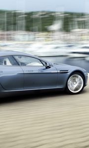 Preview wallpaper aston martin, rapide, 2009, blue, side view, style, speed