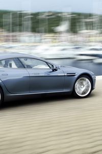 Preview wallpaper aston martin, rapide, 2009, blue, side view, style, speed