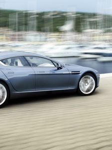 Preview wallpaper aston martin, rapide, 2009, blue, side view, style, speed