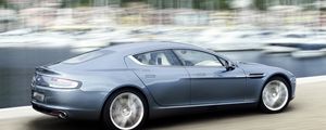 Preview wallpaper aston martin, rapide, 2009, blue, side view, style, speed