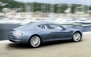 Preview wallpaper aston martin, rapide, 2009, blue, side view, style, speed