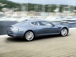 Preview wallpaper aston martin, rapide, 2009, blue, side view, style, speed