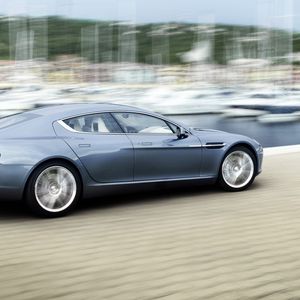 Preview wallpaper aston martin, rapide, 2009, blue, side view, style, speed