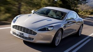 Preview wallpaper aston martin, rapide, 2009, silver, front view, asphalt