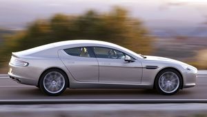 Preview wallpaper aston martin, rapide, 2009, silver, side view, speed