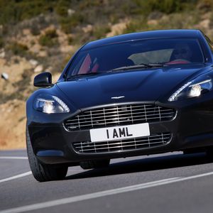 Preview wallpaper aston martin, rapide, 2009, black, front view, style, asphalt