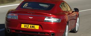 Preview wallpaper aston martin, rapide, 2009, red, rear view, car, asphalt