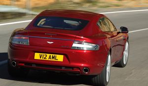 Preview wallpaper aston martin, rapide, 2009, red, rear view, car, asphalt