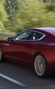 Preview wallpaper aston martin, rapide, 2009, red, side view, style, speed