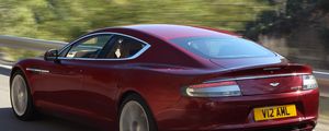 Preview wallpaper aston martin, rapide, 2009, red, side view, style, speed