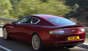 Preview wallpaper aston martin, rapide, 2009, red, side view, style, speed