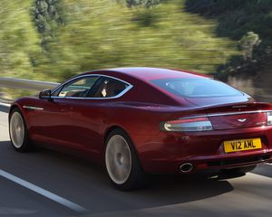 Preview wallpaper aston martin, rapide, 2009, red, side view, style, speed