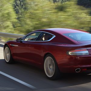 Preview wallpaper aston martin, rapide, 2009, red, side view, style, speed