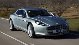 Preview wallpaper aston martin, rapide, 2009, silver, front view, cars, mountains