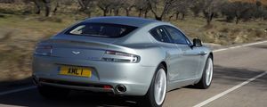 Preview wallpaper aston martin, rapide, 2009, silver, rear view, nature