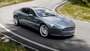 Preview wallpaper aston martin, rapide, 2009, gray, side view, speed