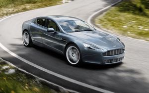 Preview wallpaper aston martin, rapide, 2009, gray, side view, speed