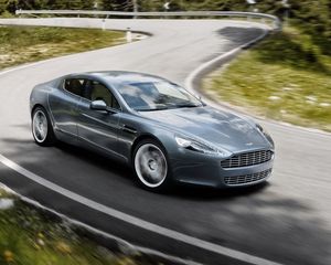 Preview wallpaper aston martin, rapide, 2009, gray, side view, speed