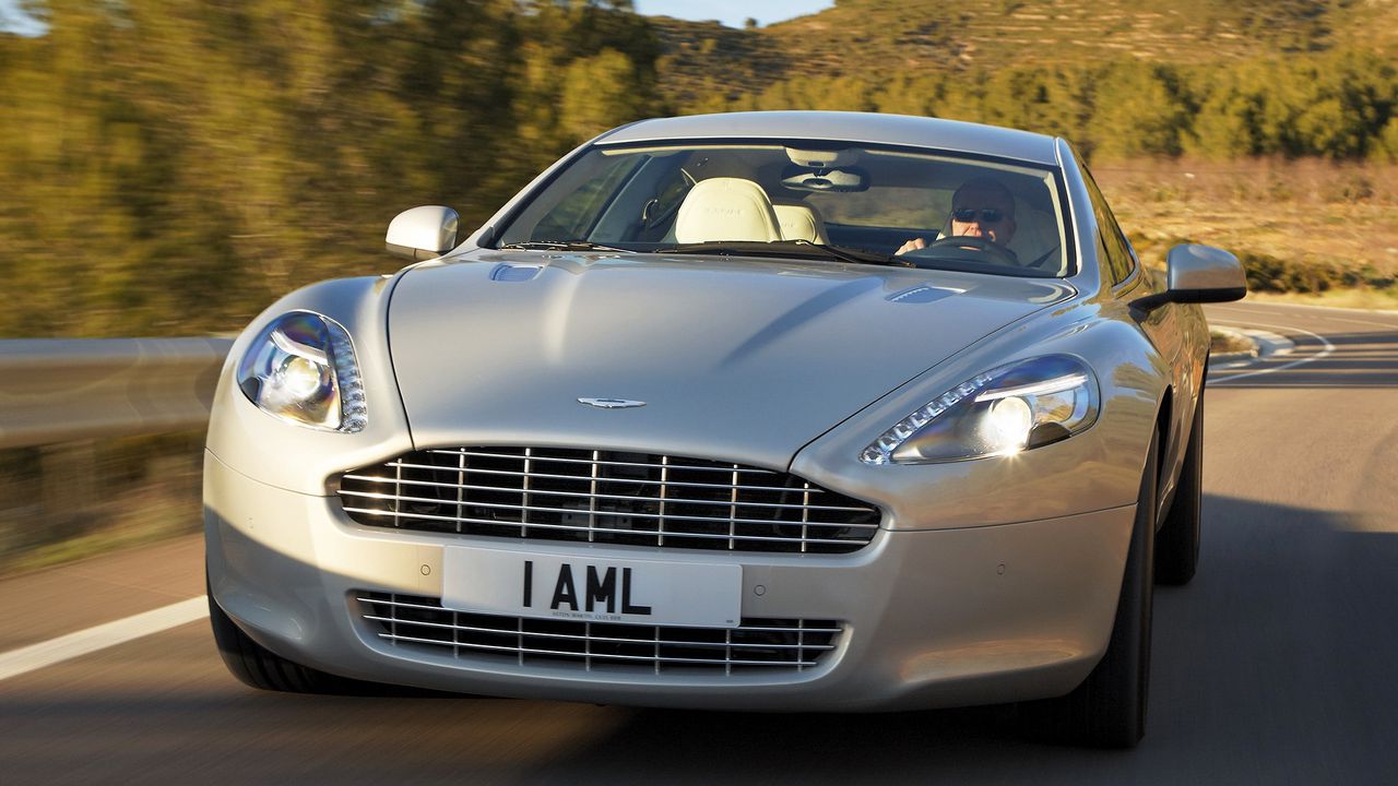 Wallpaper aston martin, rapide, 2009, silver, front view, cars, trees