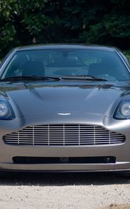 Preview wallpaper aston martin, v12, vanquish, 2001, gray, front view, auto