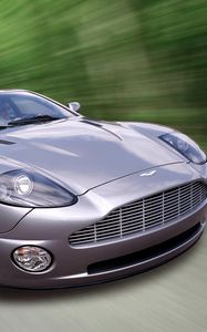 Preview wallpaper aston martin, v12, vanquish, 2001, lilac, front view, cars, speed