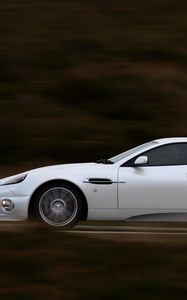 Preview wallpaper aston martin, v12, vanquish, 2004, white, side view, cars, speed