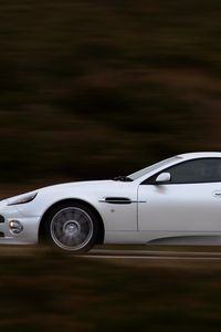 Preview wallpaper aston martin, v12, vanquish, 2004, white, side view, cars, speed