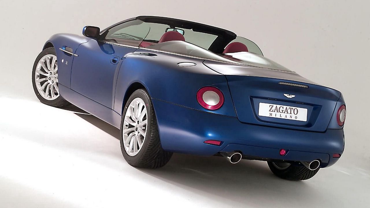 Wallpaper aston martin, v12, vanquish, 2004, blue, rear view, cabriolet, style, auto