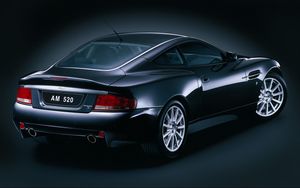 Preview wallpaper aston martin, v12, vanquish, 2004, black, side view, style
