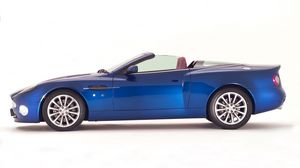 Preview wallpaper aston martin, v12, vanquish, 2004, blue, side view, style, auto