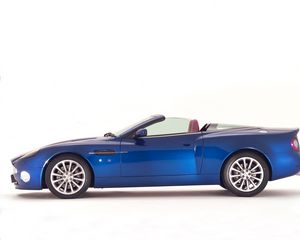 Preview wallpaper aston martin, v12, vanquish, 2004, blue, side view, style, auto