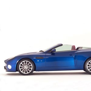 Preview wallpaper aston martin, v12, vanquish, 2004, blue, side view, style, auto