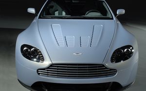 Preview wallpaper aston martin, v12, zagato, 2007, front view, blue metallic, style, cars