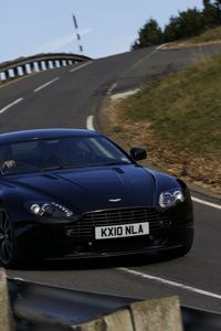Preview wallpaper aston martin, v8, 2010, black, front view, style, track