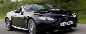 Preview wallpaper aston martin, v8, 2010, black, side view, cars, speed