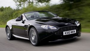 Preview wallpaper aston martin, v8, 2010, black, side view, cars, speed