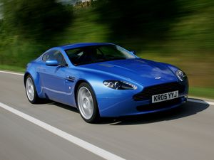 Preview wallpaper aston martin v8 vantage, 2005, blue, front view, style, asphalt